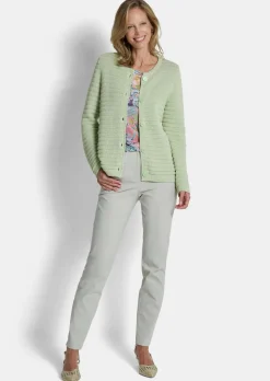 Ajour-Strickjacke aus reiner Baumwolle