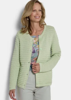 Ajour-Strickjacke aus reiner Baumwolle