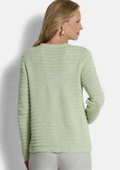 Ajour-Strickjacke aus reiner Baumwolle