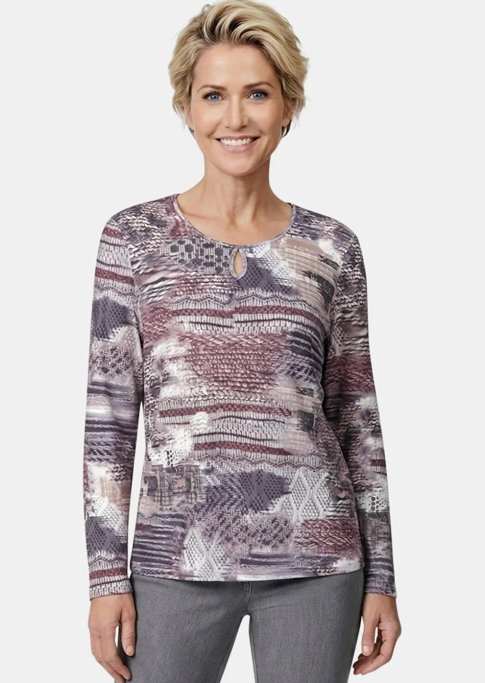 Außergewöhnliches Druckstrickshirt