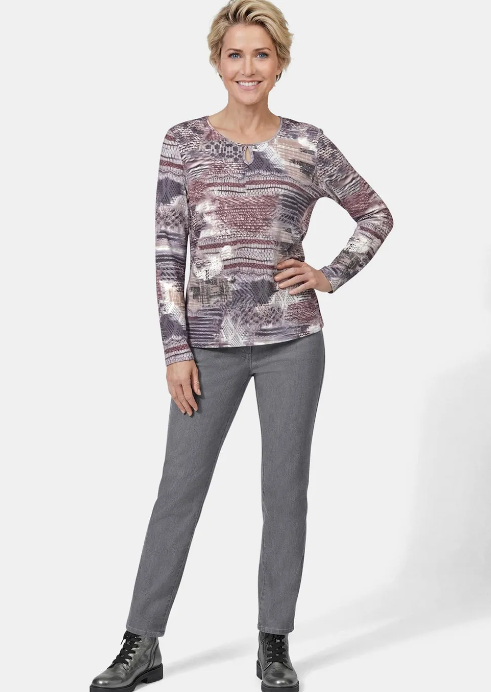 Außergewöhnliches Druckstrickshirt