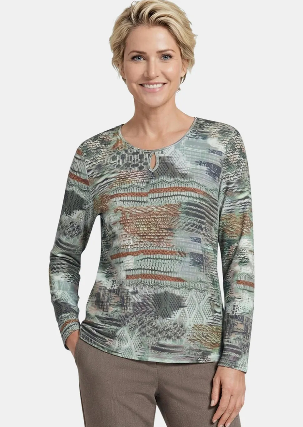 Außergewöhnliches Druckstrickshirt
