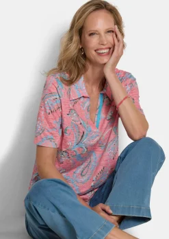 Ausbrenner-Shirt mit Polokragen