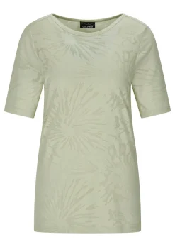 Ausbrenner-Shirt mit U-Boot-Ausschnitt