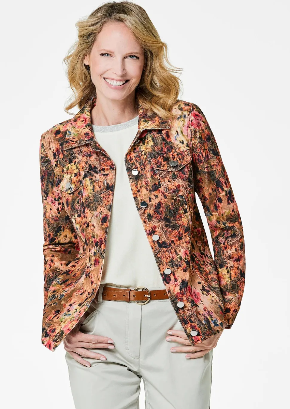 Babycord Jacke mit auffälligem Druck