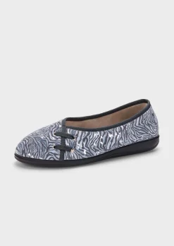 Ballerina-Hausschuhe mit Animal Print