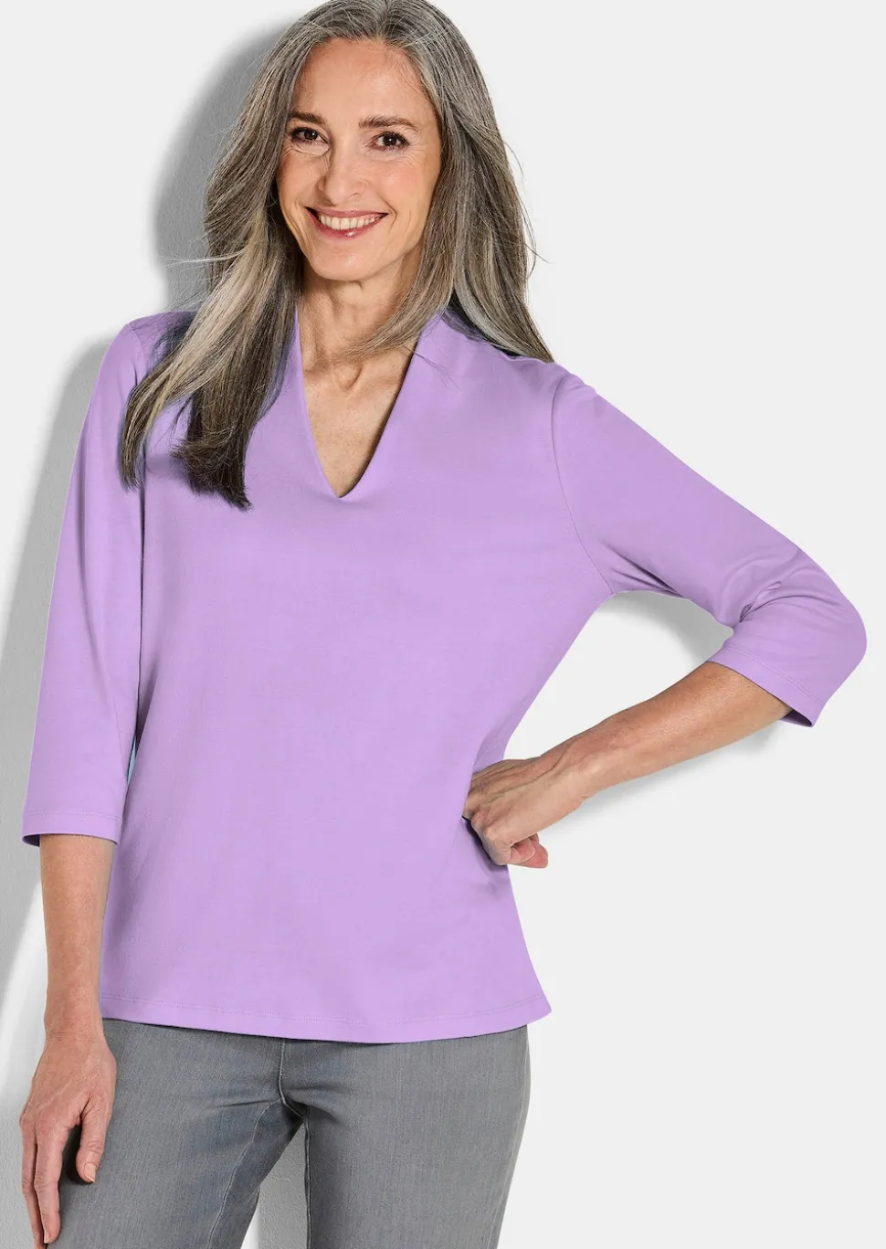 Basic-Shirt aus Interlock-Jersey