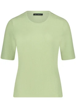 Basic-Shirt in strukturierter Stretch-Qualität