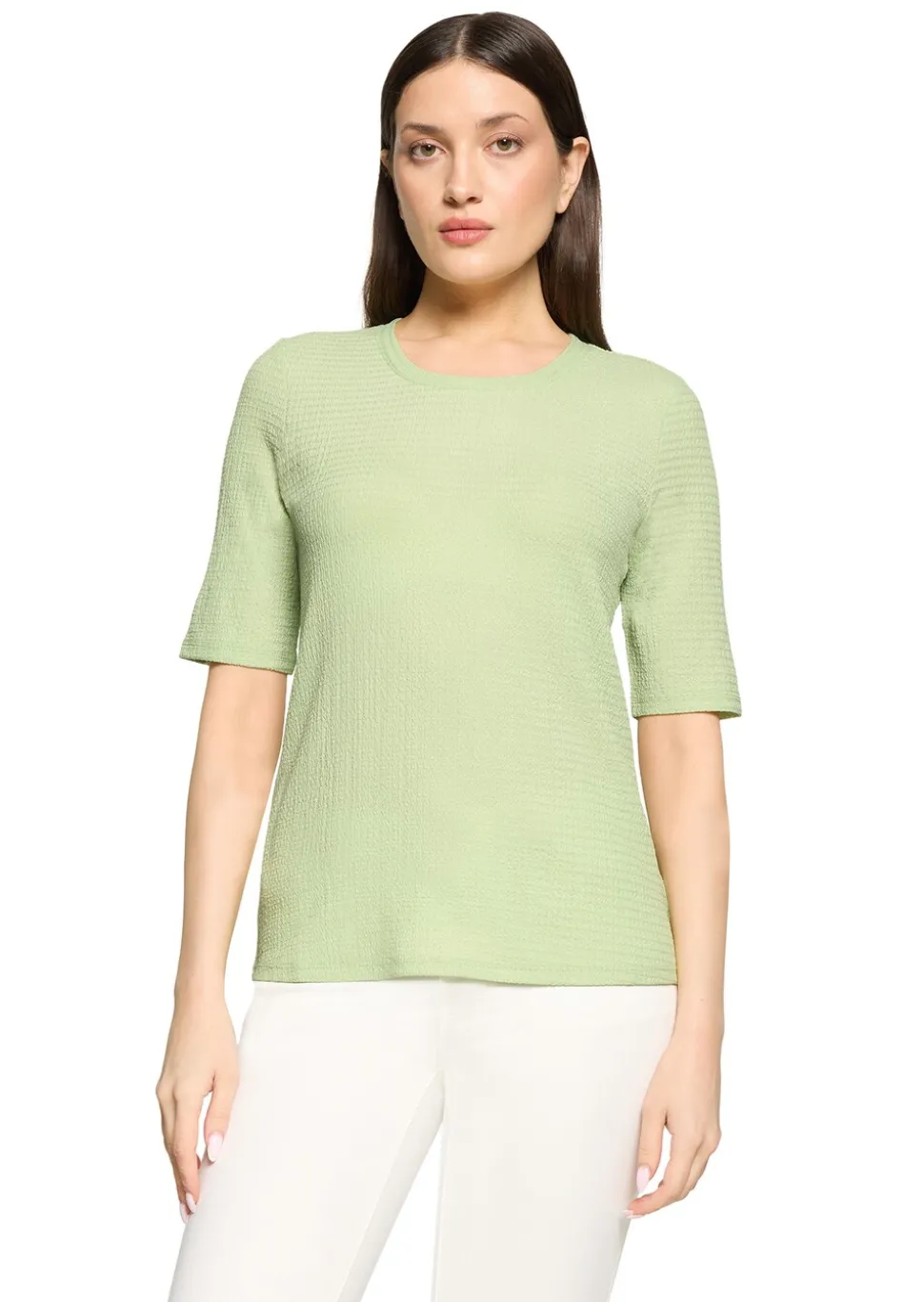 Basic-Shirt in strukturierter Stretch-Qualität