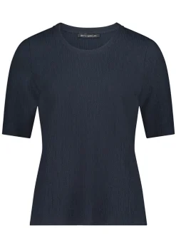 Basic-Shirt in strukturierter Stretch-Qualität