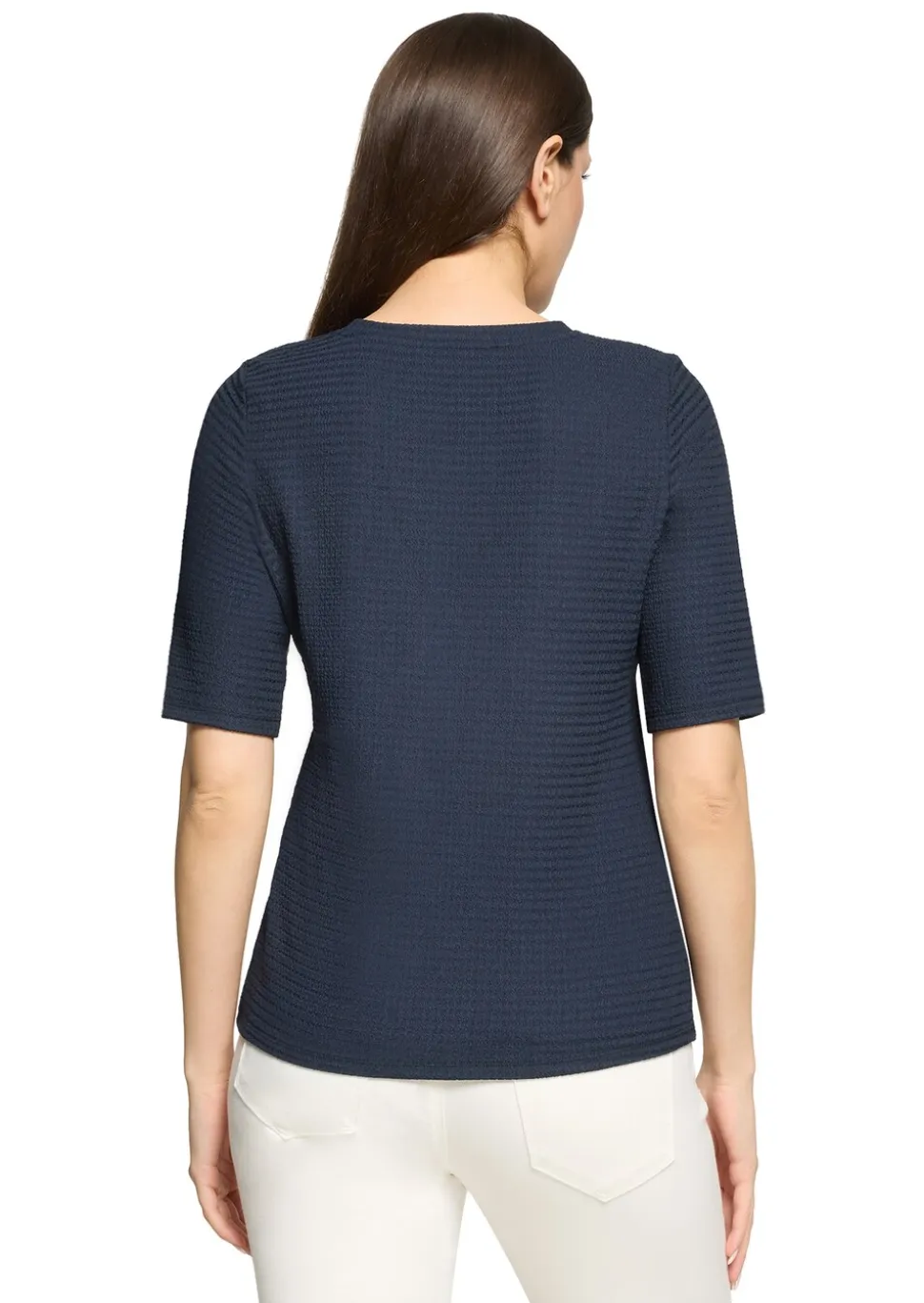 Basic-Shirt in strukturierter Stretch-Qualität