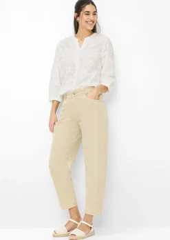 Baumwollbluse mit aufgesetzten Blüten