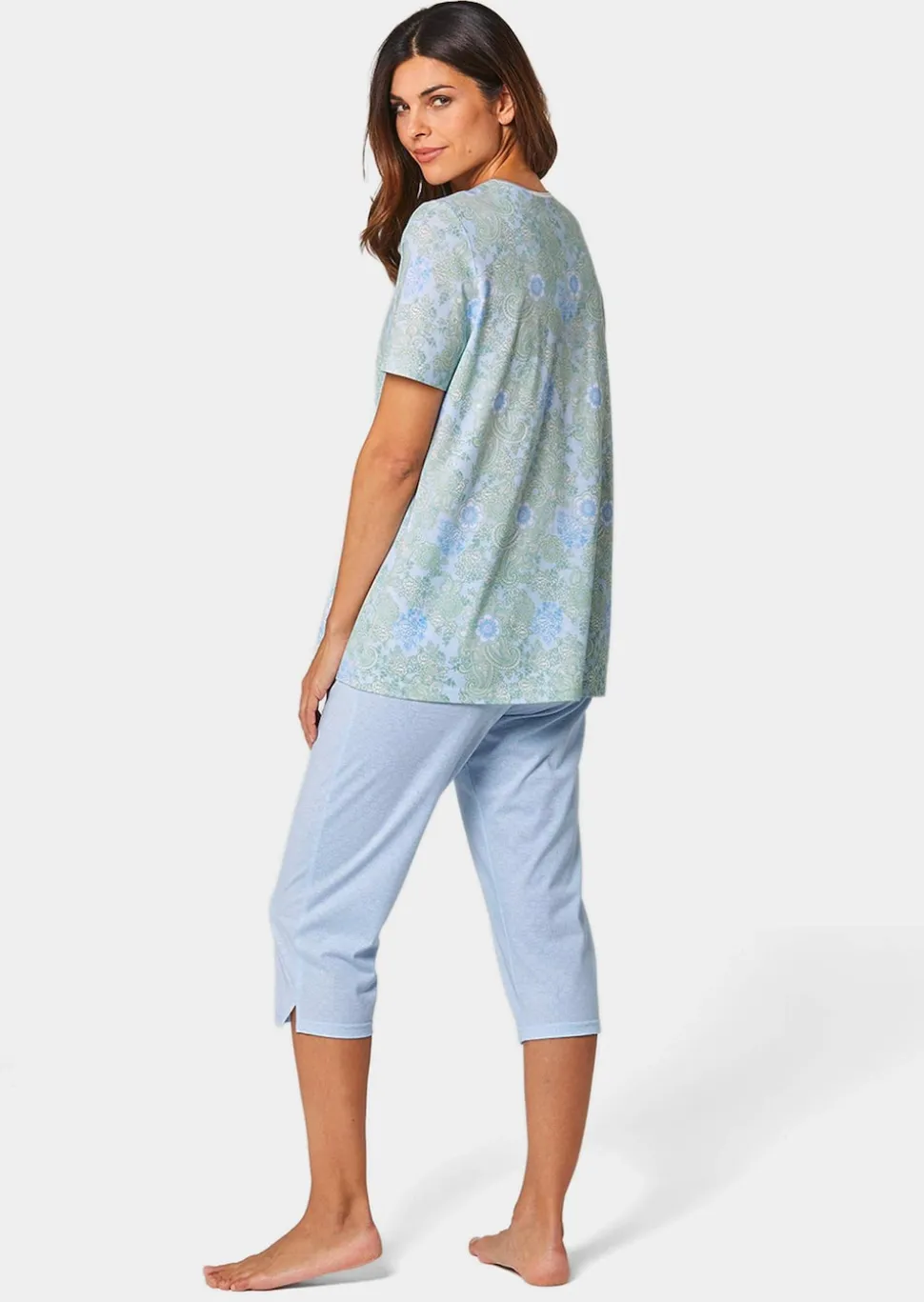 Baumwoll-Pyjama mit Halbarm