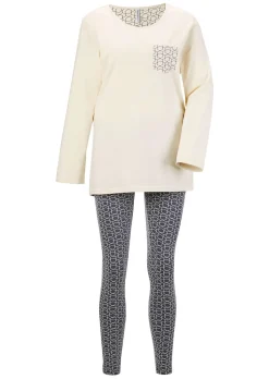 Baumwoll-Pyjama mit Langarm