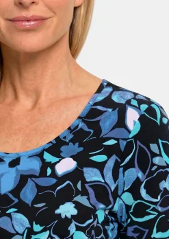 Baumwollshirt mit farbstarkem Blütenmuster