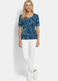 Baumwollshirt mit femininen Blüten