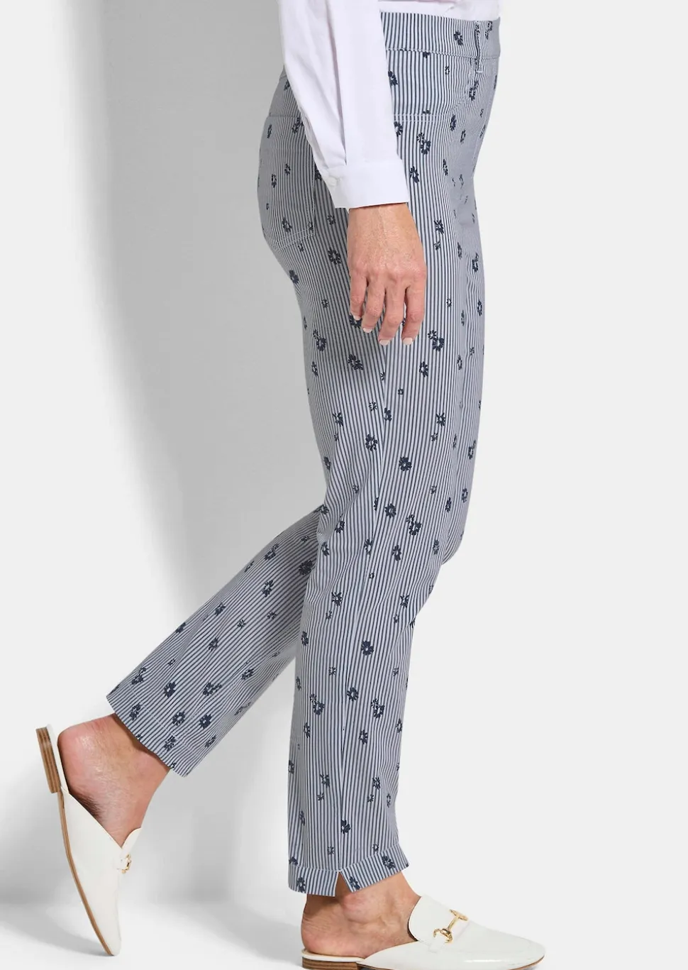 Bengalinhose LOUISA mit Streifen und Blumen