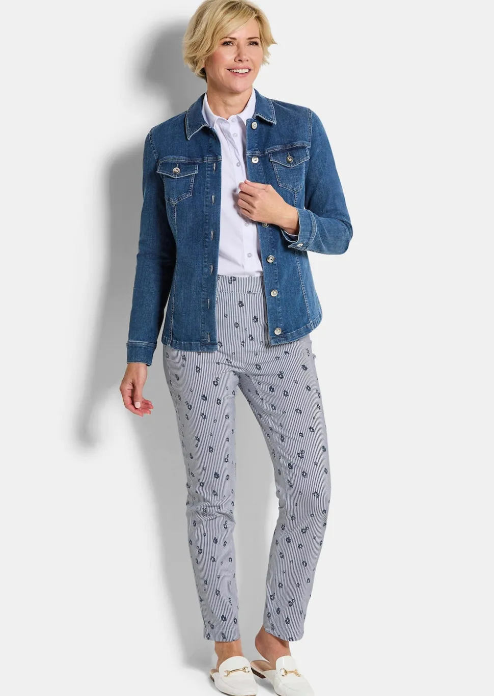 Bengalinhose LOUISA mit Streifen und Blumen