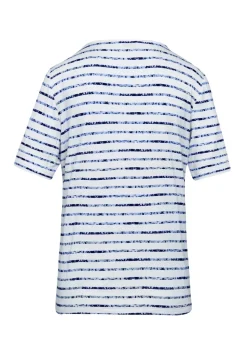 Bequemes Druckshirt in Blumen-Ringeloptik