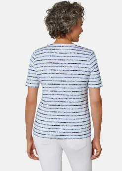 Bequemes Druckshirt in Blumen-Ringeloptik