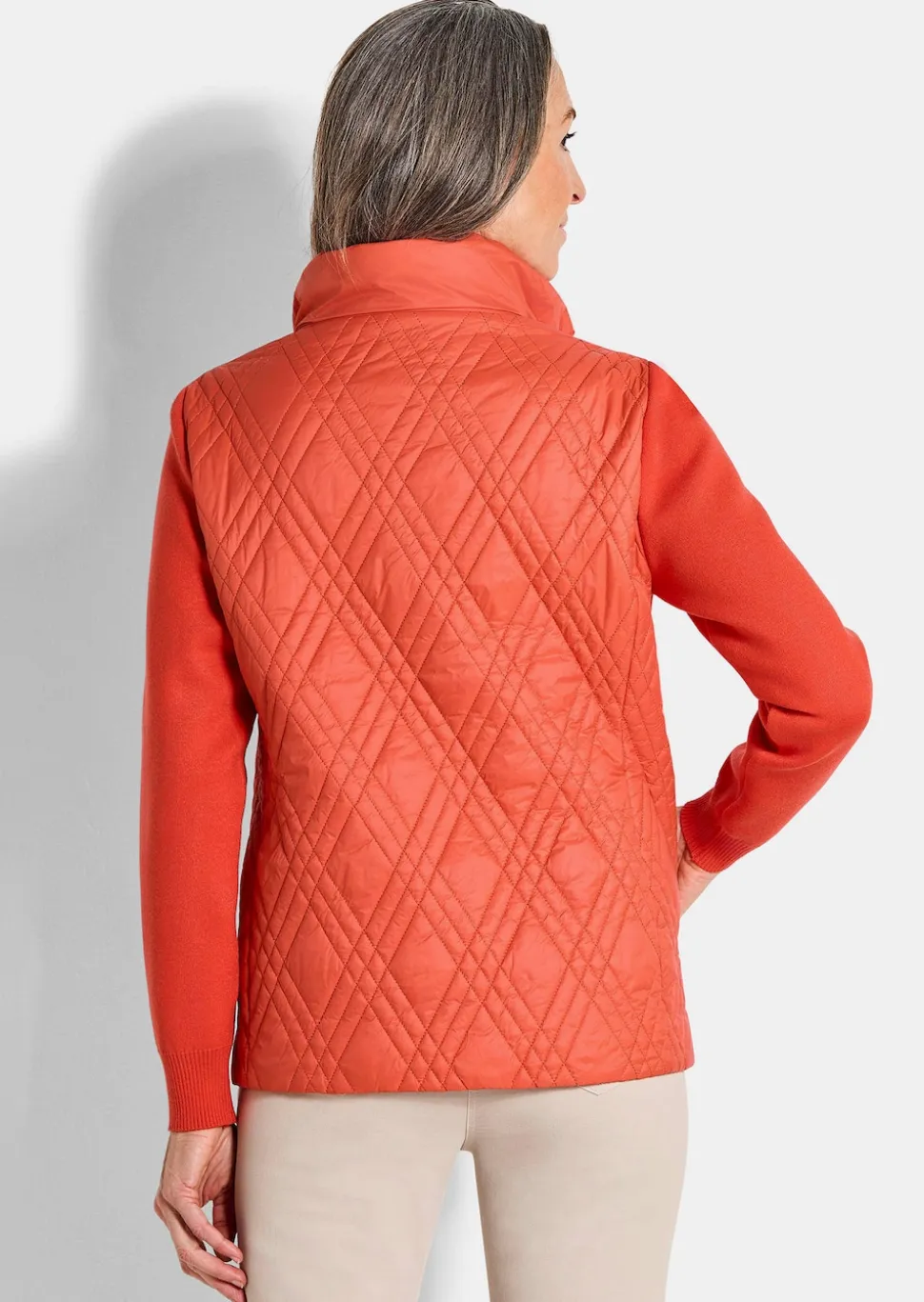 Übergangsjacke aus Strick und Stepp
