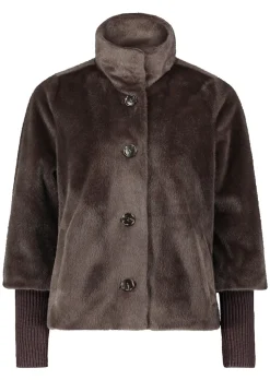 Übergangsjacke in Fell-Optik