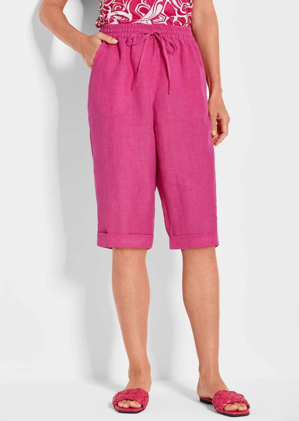 Bermudahose CARLA aus reinem Leinen