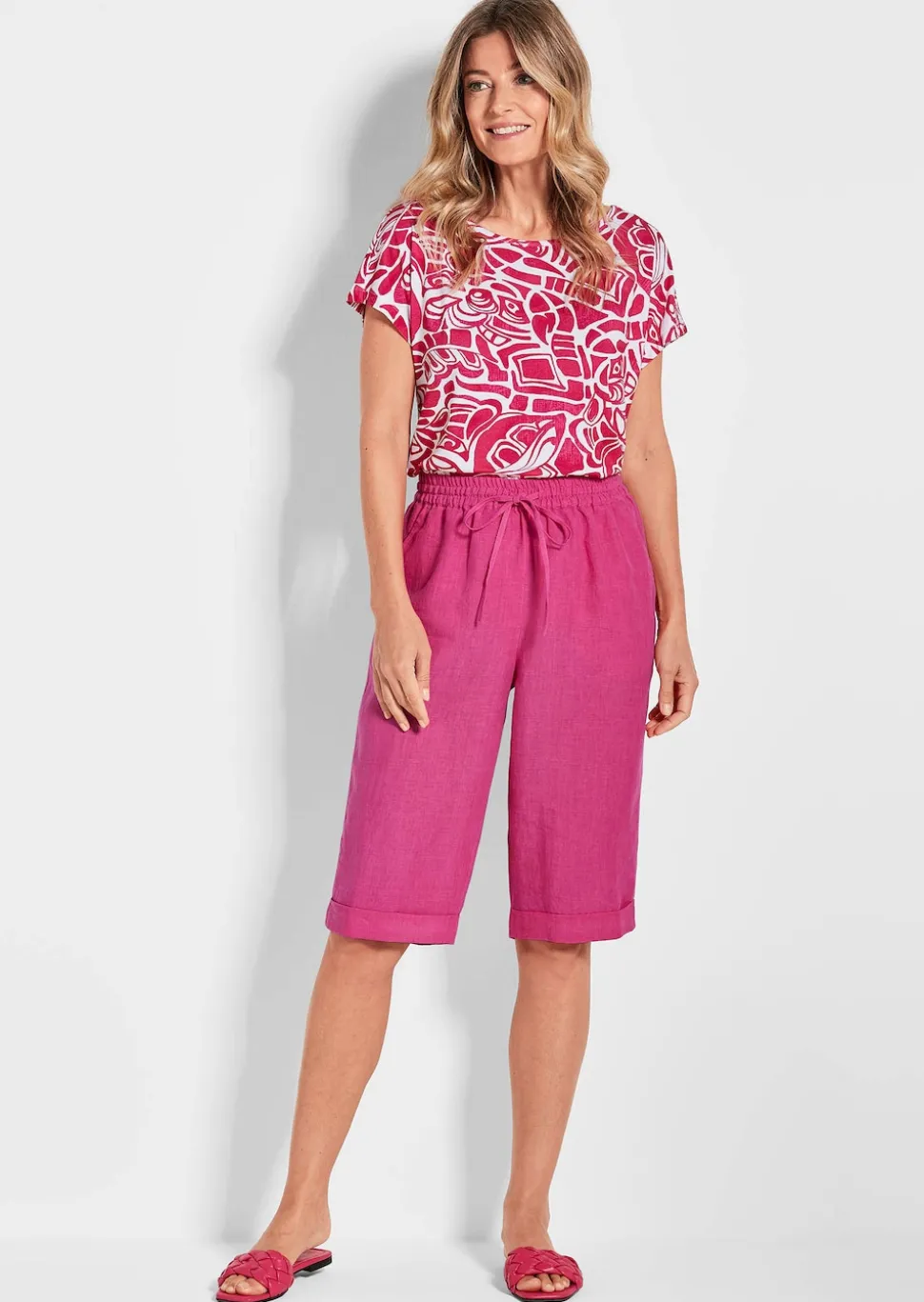 Bermudahose CARLA aus reinem Leinen