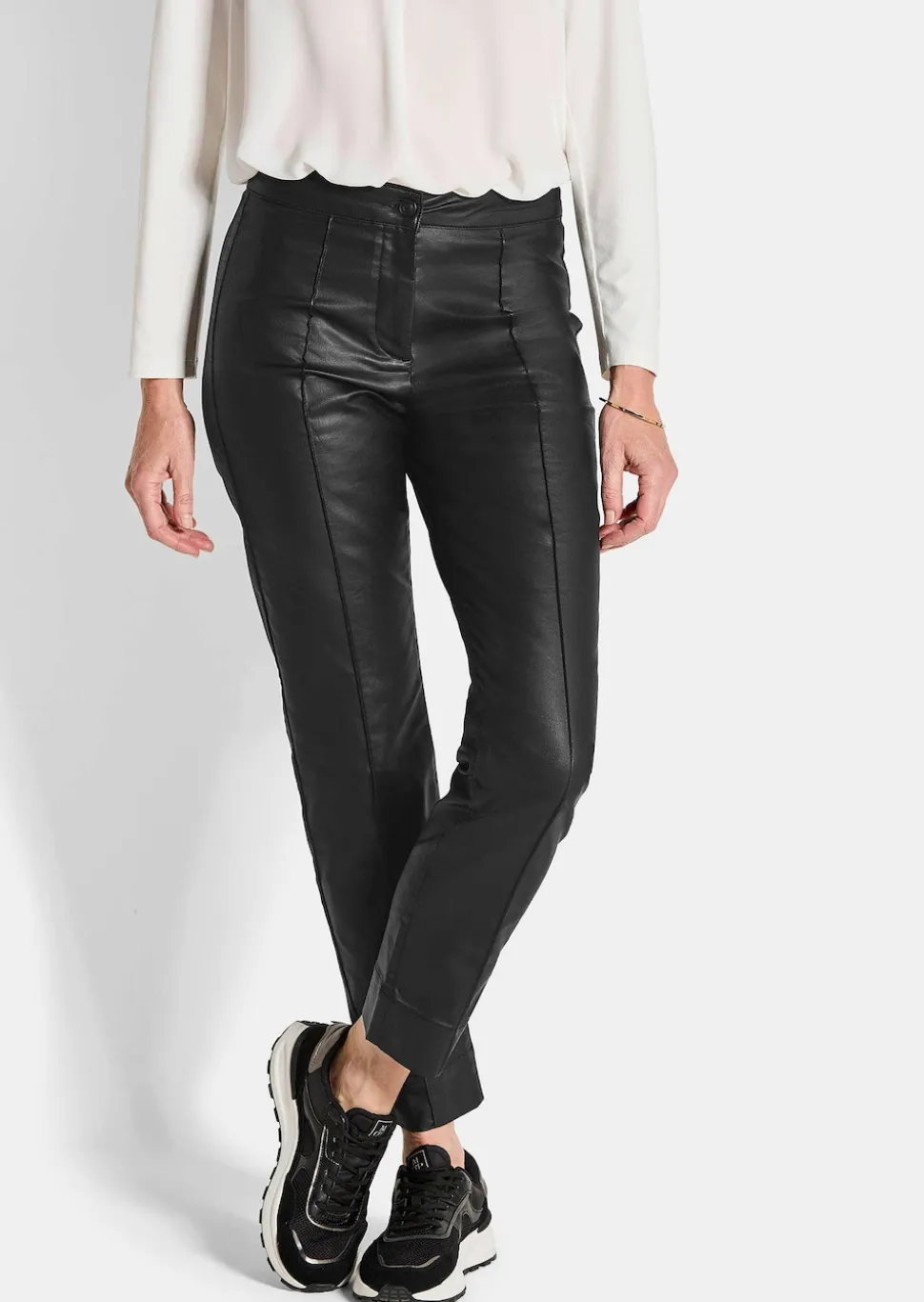 Beschichtete Hose BELLA in Leder-Optik
