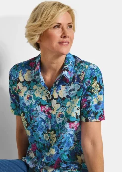Bügelfreie Hemdbluse mit Blumenmuster