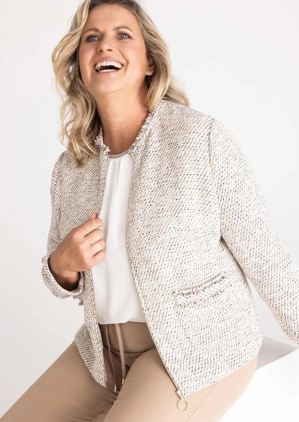 Blazerjacke mit Reißverschluss