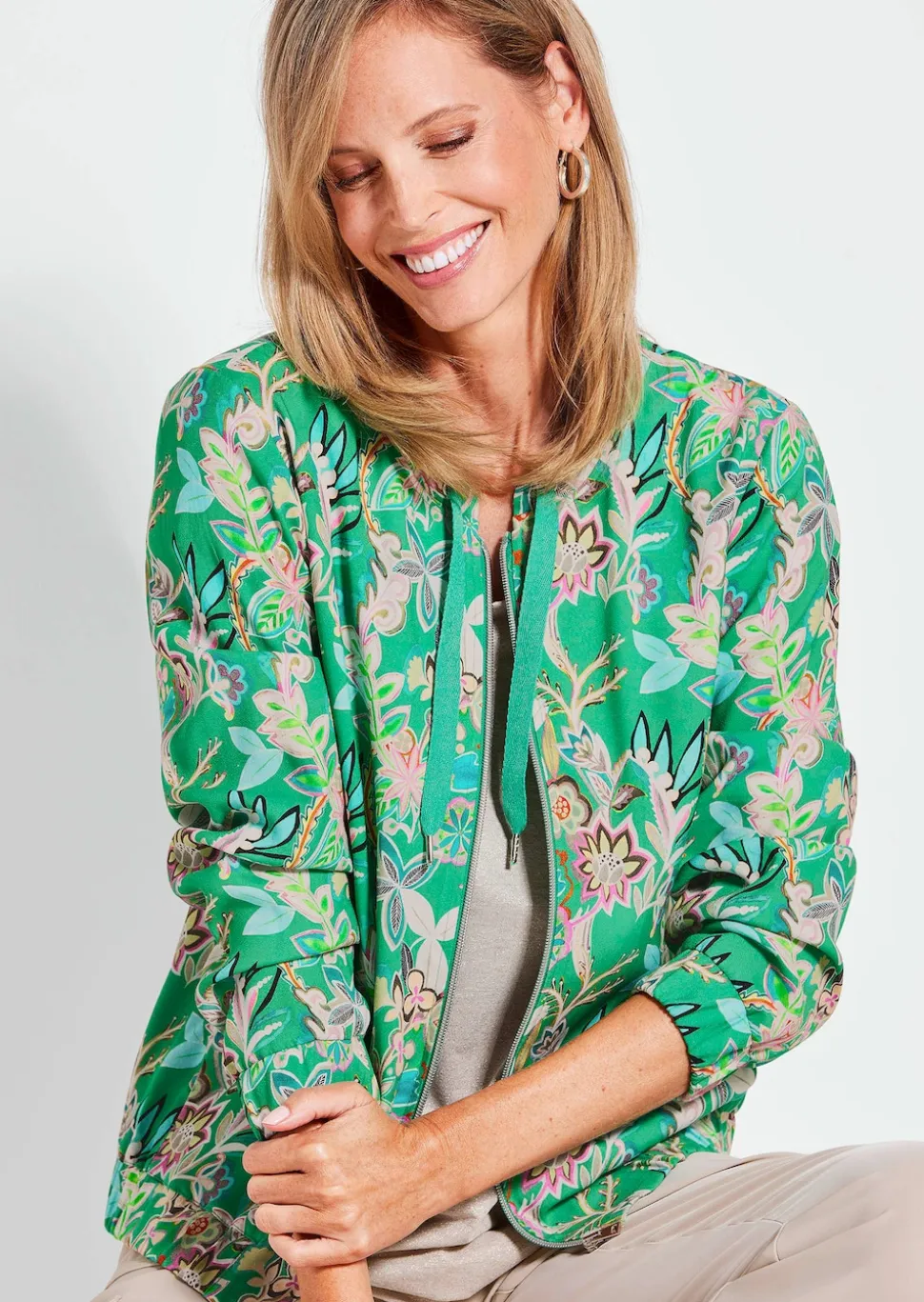 Blouson mit floralen Alloverdruck
