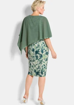 Blumenkleid mit Chiffon-Überwurf