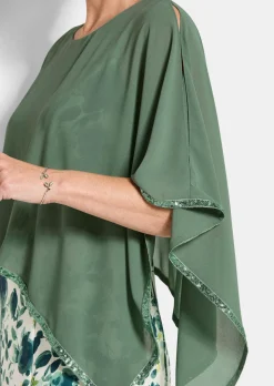 Blumenkleid mit Chiffon-Überwurf