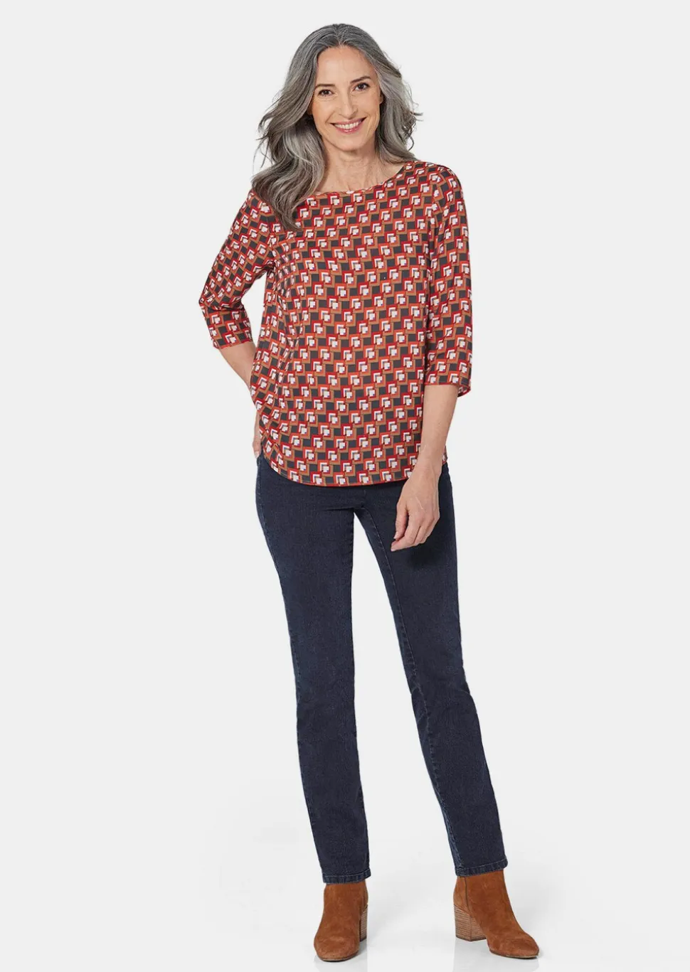 Bluse 3/4-Arm mit grafischem Druck