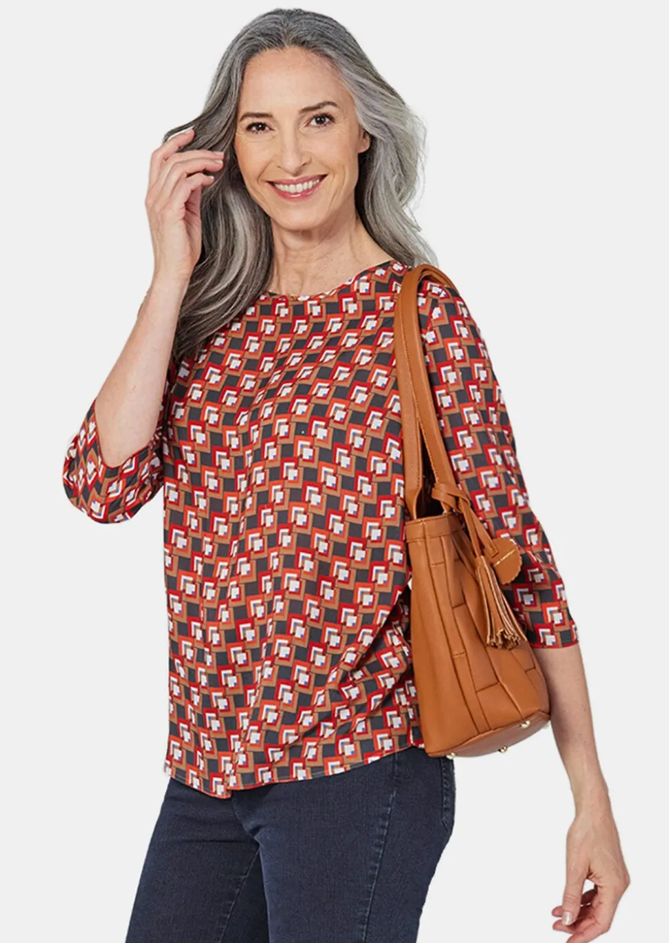 Bluse 3/4-Arm mit grafischem Druck