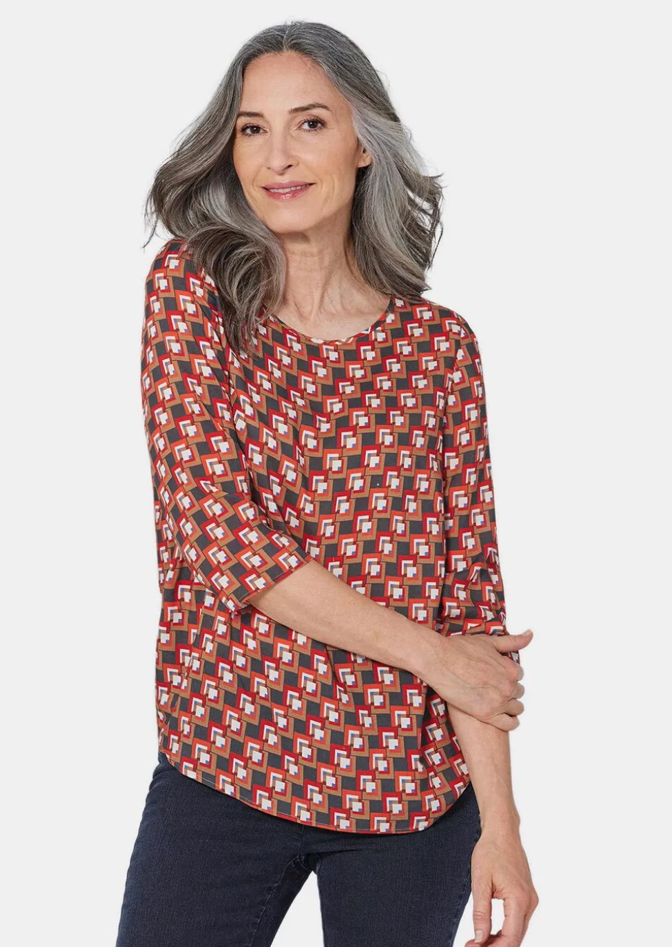 Bluse 3/4-Arm mit grafischem Druck