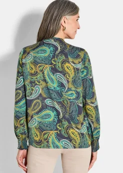 Bluse aus fließendem Viskose-Satin