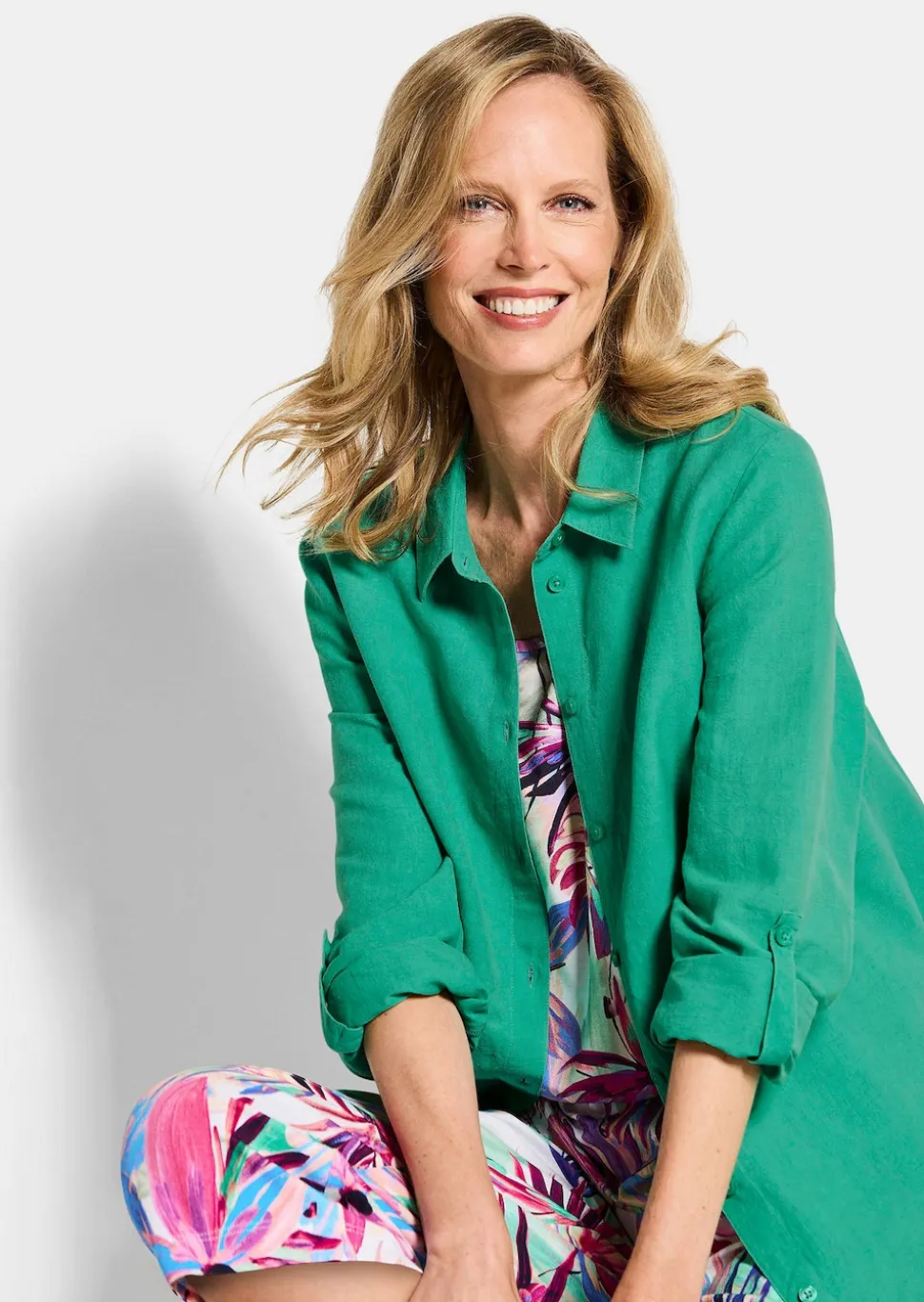 Bluse aus Leinen und Baumwolle