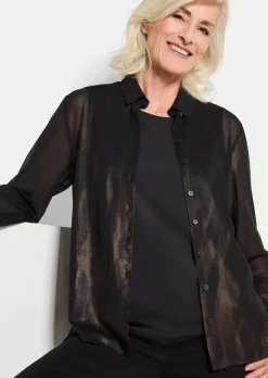 Bluse aus semitransparentem Mesh