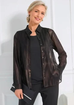 Bluse aus semitransparentem Mesh