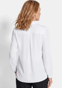 Bluse aus Viskose-Satin mit Gummibündchen