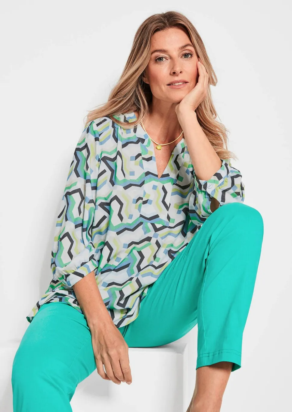 Bluse im Tunikastil