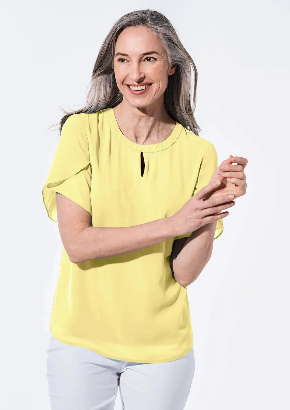 Bluse mit aufregender Ärmellösung