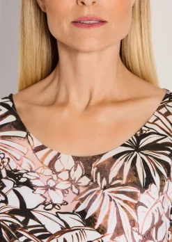 Bluse mit Blätterprint