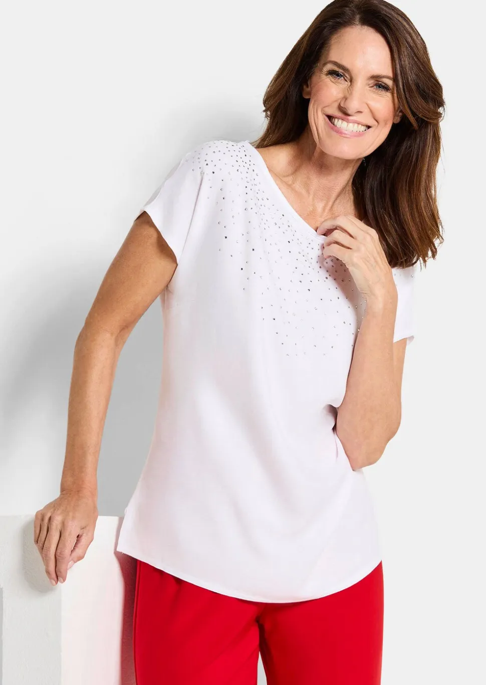 Bluse mit Glitzersteinen