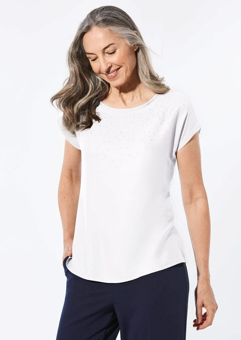 Bluse mit Glitzersteinen
