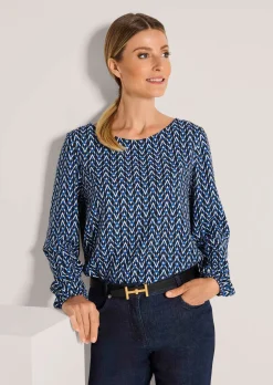 Bluse mit grafischem Print