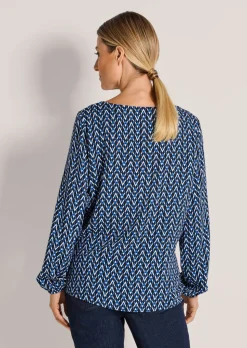 Bluse mit grafischem Print