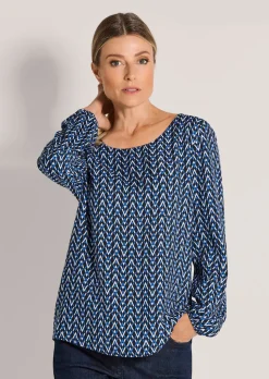 Bluse mit grafischem Print